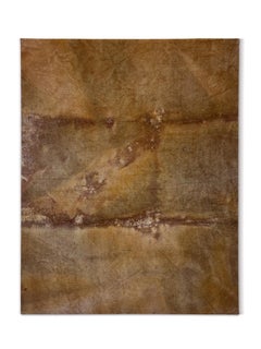 "Saeculum Obscurum" (abstrait, pierre, teinture, naturel, brun, lin antique)