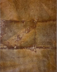 "Saeculum Obscurum" (abstracto, piedra, tinte, natural, marrón, lino antiguo)