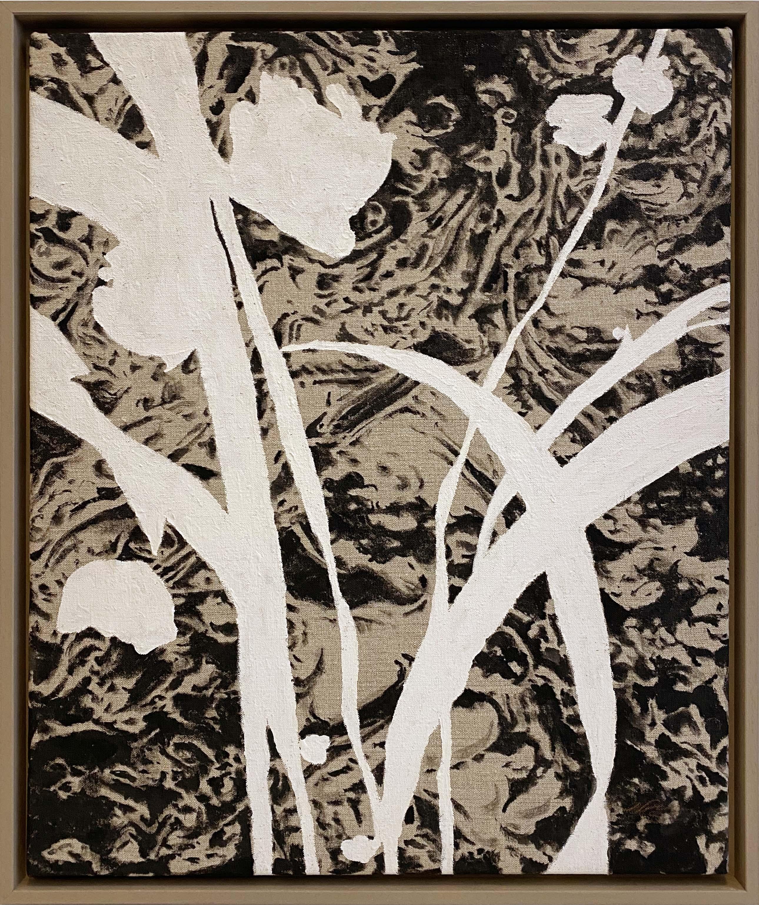 “So Plant, So Animal II” (Graphic, Bold, Abstract, Neutral, Framed Painting)