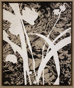 “So Plant, So Animal II” (Graphic, Bold, Abstract, Neutral, Framed Painting)