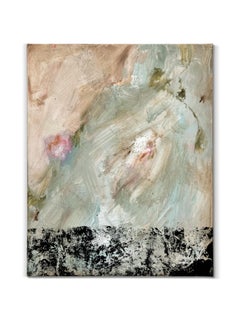 "Some Surmount" (astratto, dinamico, floreale, cielo, nuvole, blu, blush, rosa)