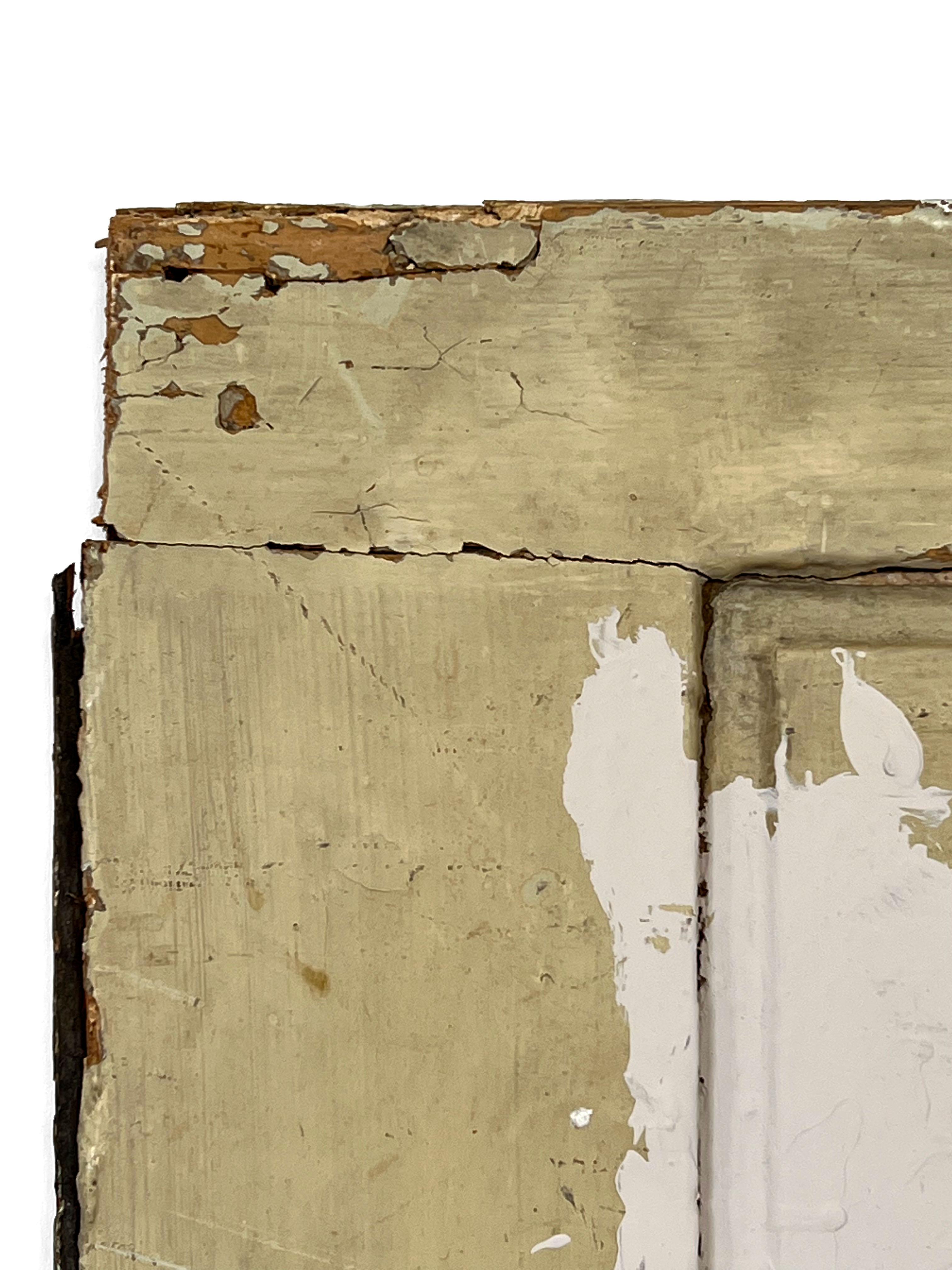„VITUS“ (Abstraktes, kühnes, grafisches, neutrales Gemälde auf antiker Holztür) im Angebot 2