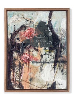 “We Lie On Stage” (Colorful Abstract, Contemporary, Textured Framed Painting)