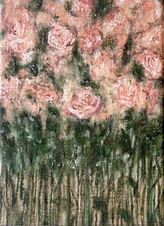 "Willing Game 1" (floral, pink, green, vibrant, energetic, optimistic, pair)