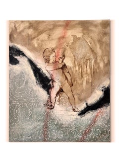 "With Fear, With Blanket 1" (fauna, figure, swan, animalia, pattern, abstract)