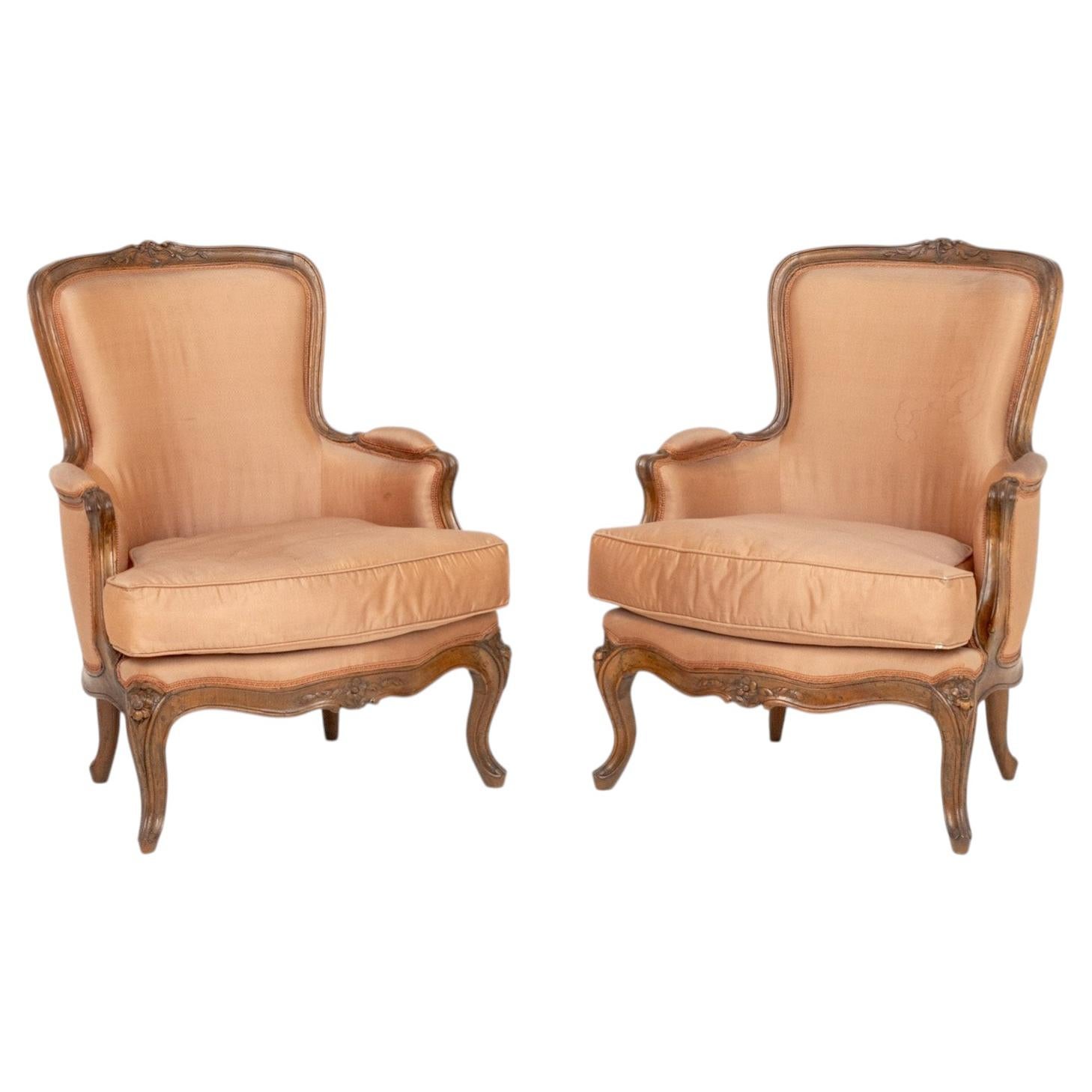 Pair of Louis XV Bergeres for Nicolas-Quinibert Foliot, 18th Century For Sale