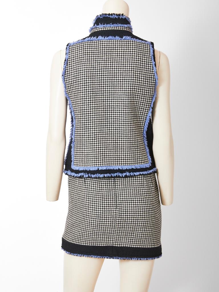 Nicholas Ghesquière for Balenciaga Houndstooth Suit with Fringe Detail 2