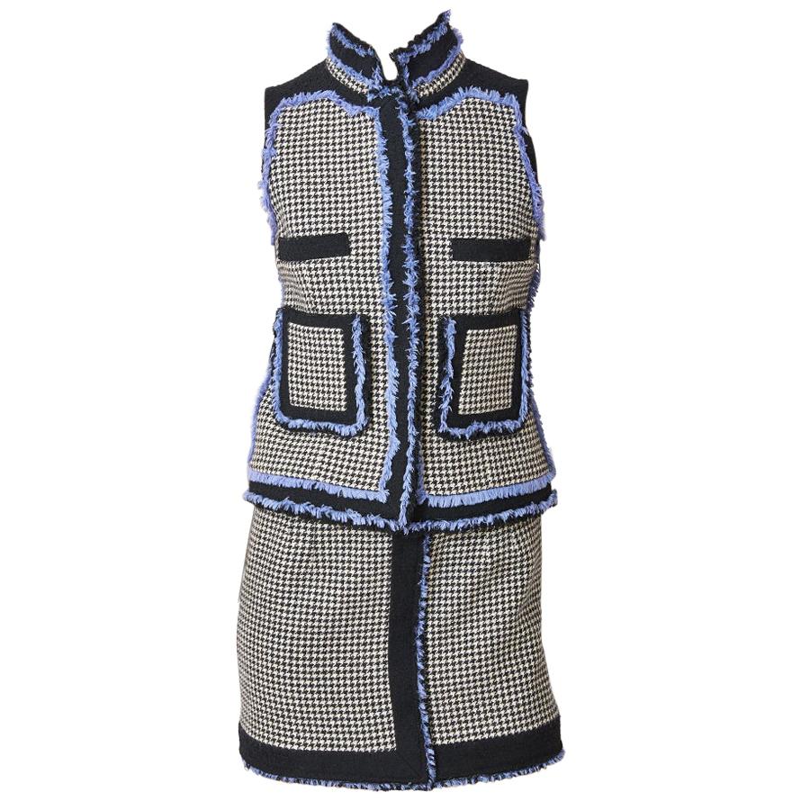 Nicholas Ghesquière for Balenciaga Houndstooth Suit with Fringe Detail
