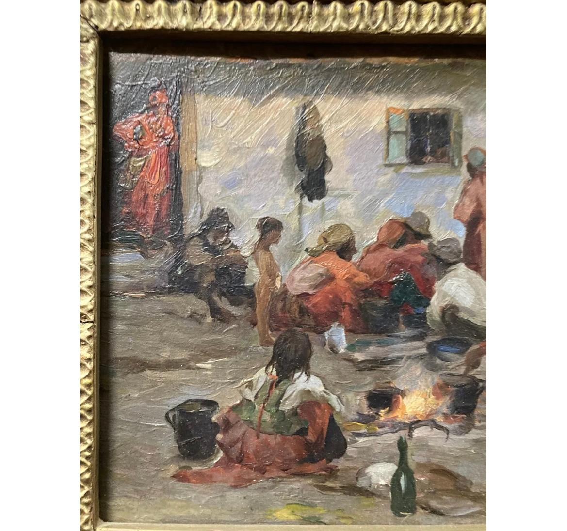 Peinture originale impressionniste de Nicholas Haritonoff. A bord 12x9. En bon état. Le cadre présente une certaine usure. Non signé, avec le cachet de Nicholas Estates au dos de la planche.