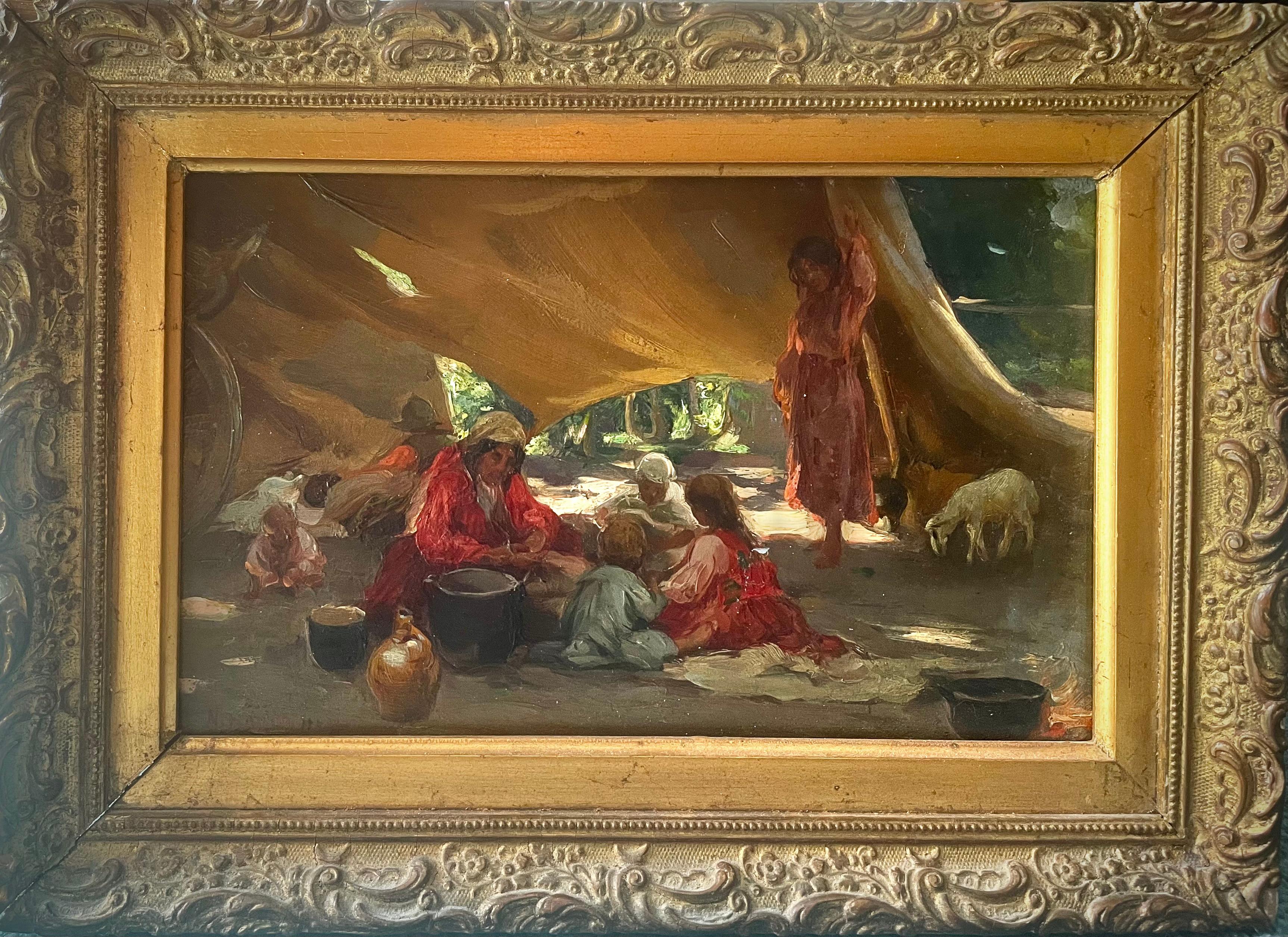 "Gypsy Camp" - Painting by Nicholas Haritonoff 