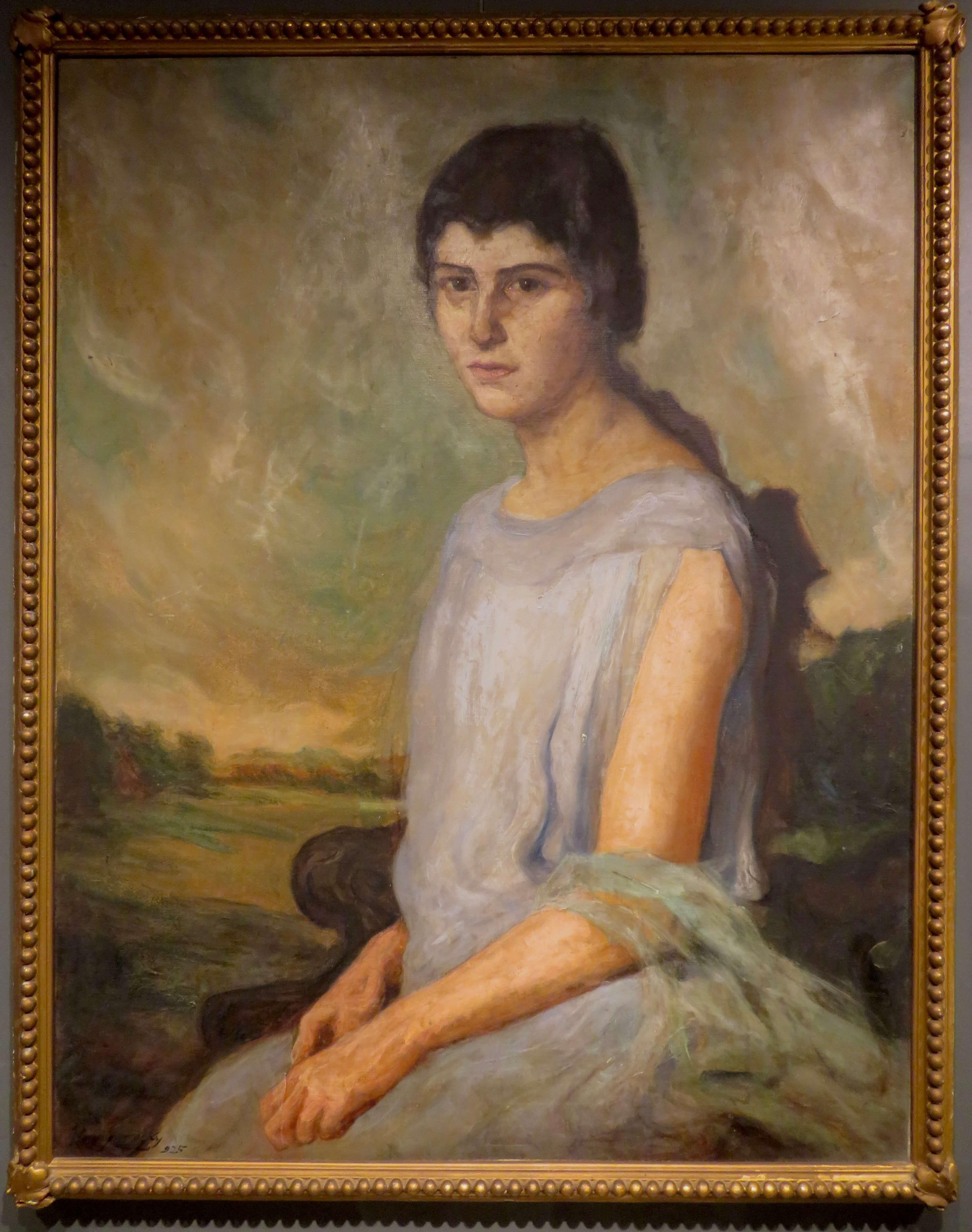 SCHÖNES GROSSES ENGLISCHES ÖLGEMÄLDE DER 1920er Jahre - Porträt von Nicholas Hornyansky