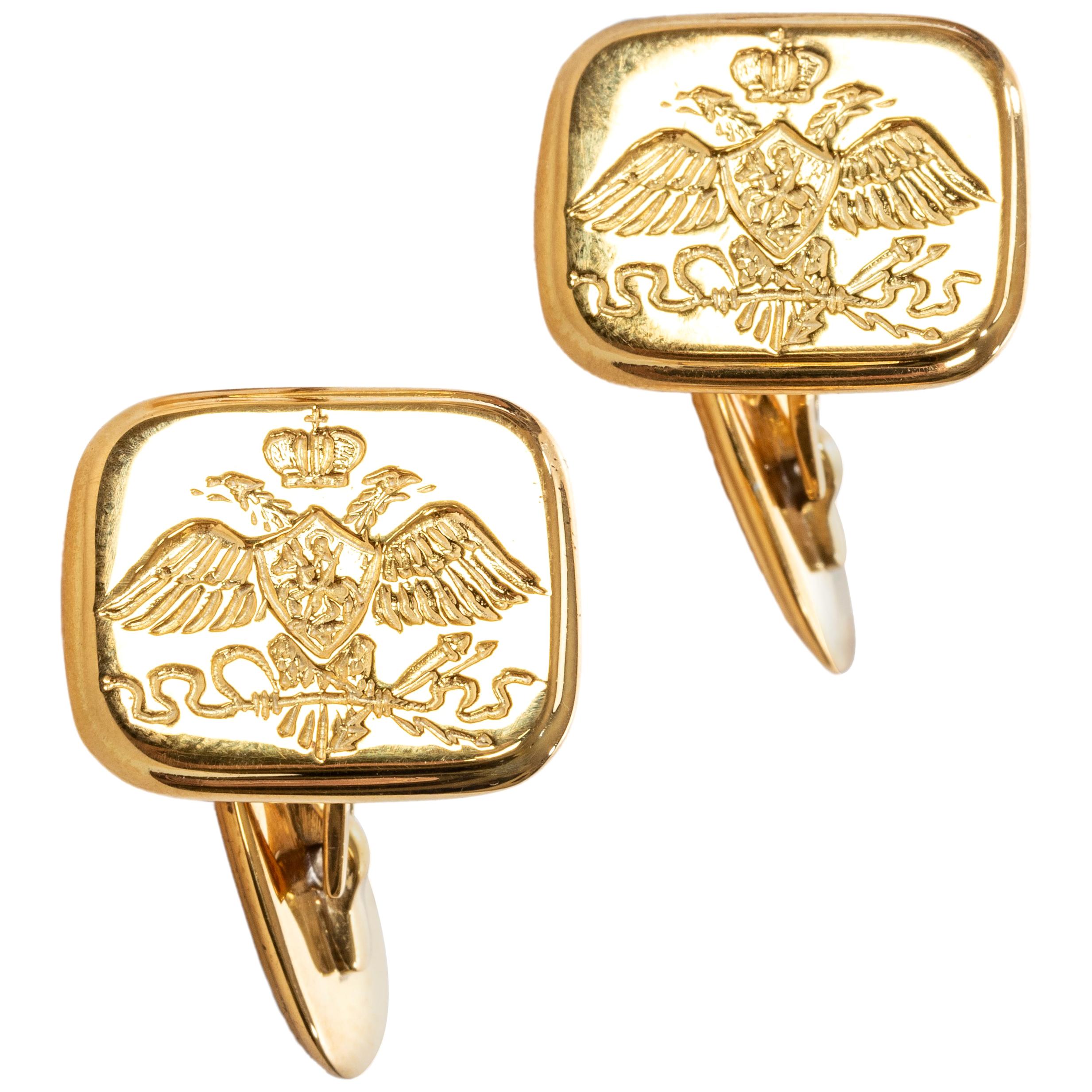 Boutons de manchette en forme d'aigle de Nicholas I Romanov par Marie Betteley
