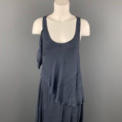 NICHOLAS K Size S Blue Marbled Viscose Asymmetrical Long Dress
