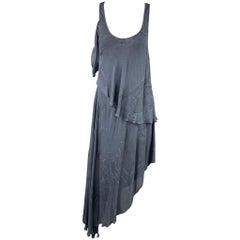 NICHOLAS K Size S Blue Marbled Viscose Asymmetrical Long Dress