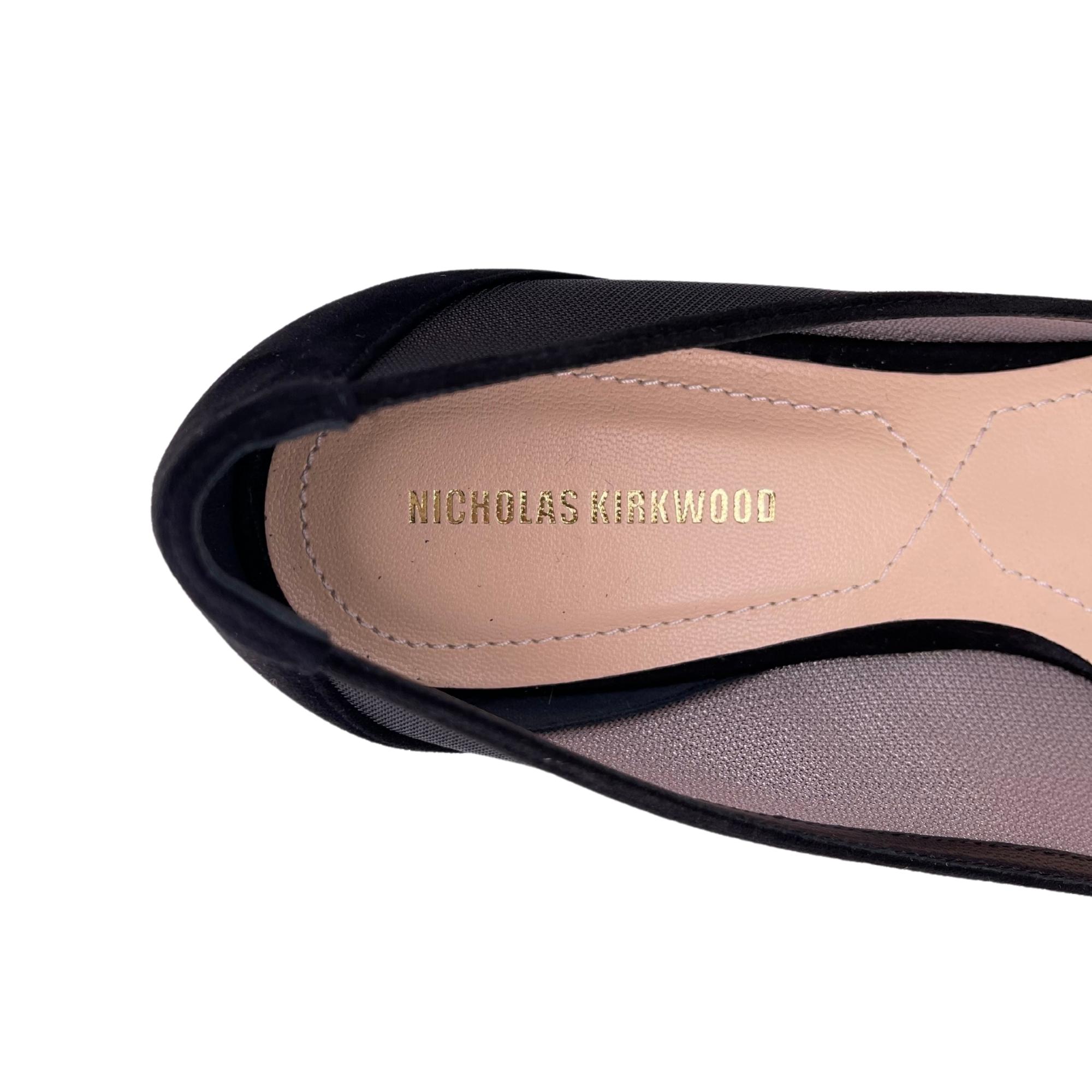 Black Nicholas Kirkwood 18mm Monstera Ballerina Flats (37.5 EU) For Sale