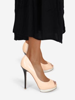 Nicholas Kirkwood Beige Peep Toe Leather Heels Size IT 36.5