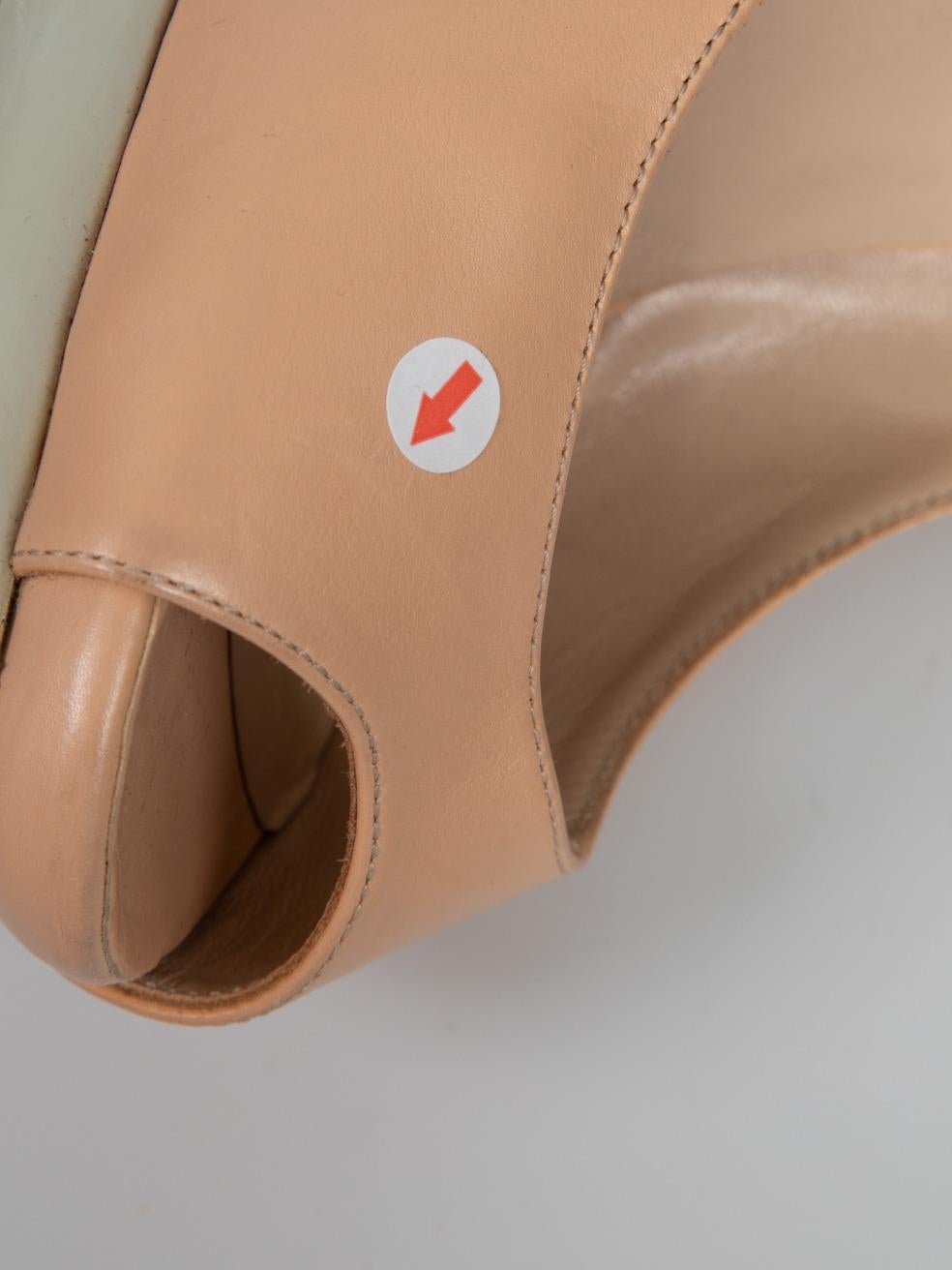Nicholas KIRKWOOD Talons en cuir beige Peep Toe Taille IT 36.5 en vente 1