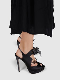 Nicholas Kirkwood Black Cut Out Glittery Heels Size IT 39