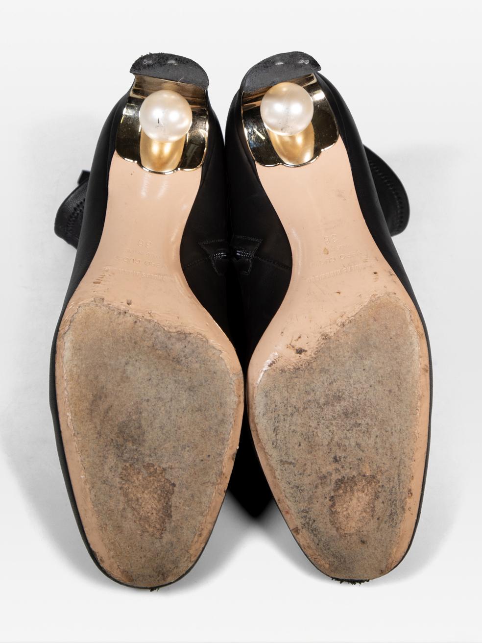 Nicholas Kirkwood bottes noires en cuir et fausses perles taille IT 38 Bon état - En vente à London, GB