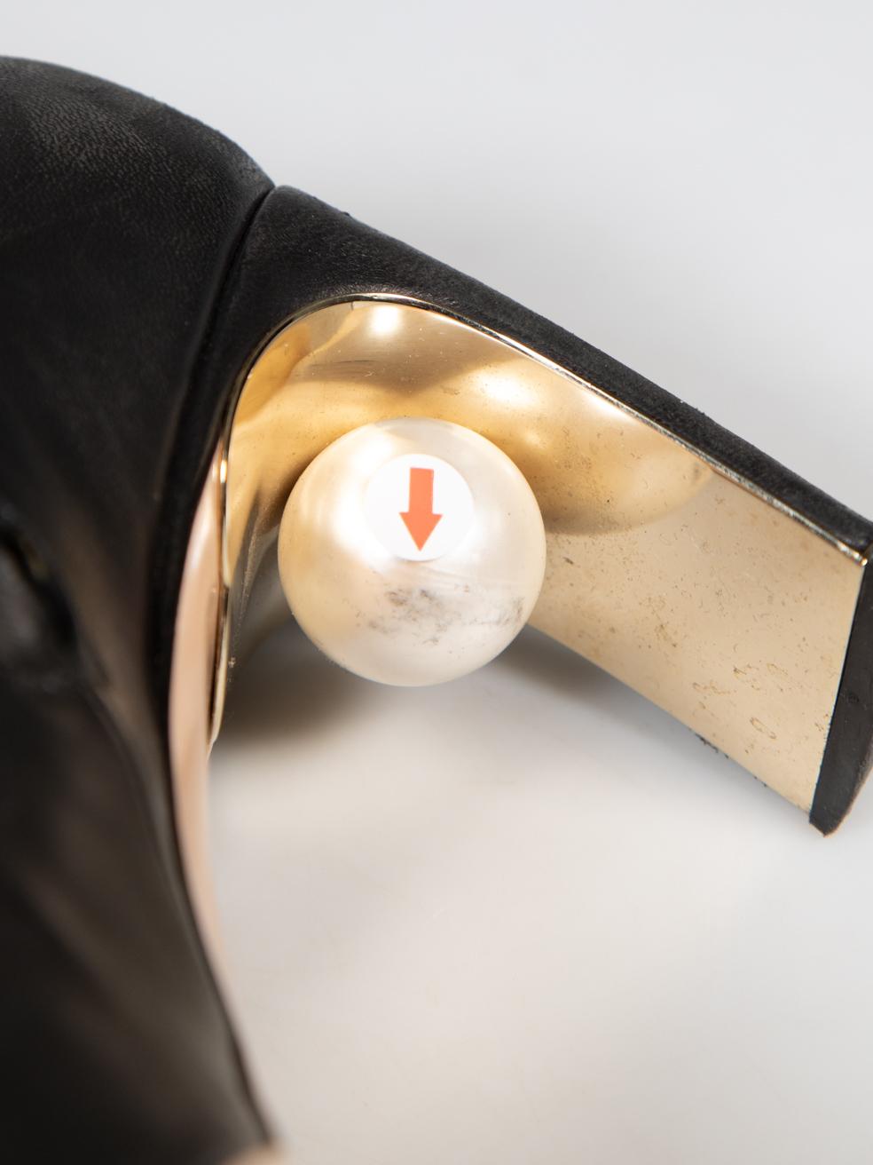 Nicholas Kirkwood bottes noires en cuir et fausses perles taille IT 38 en vente 2
