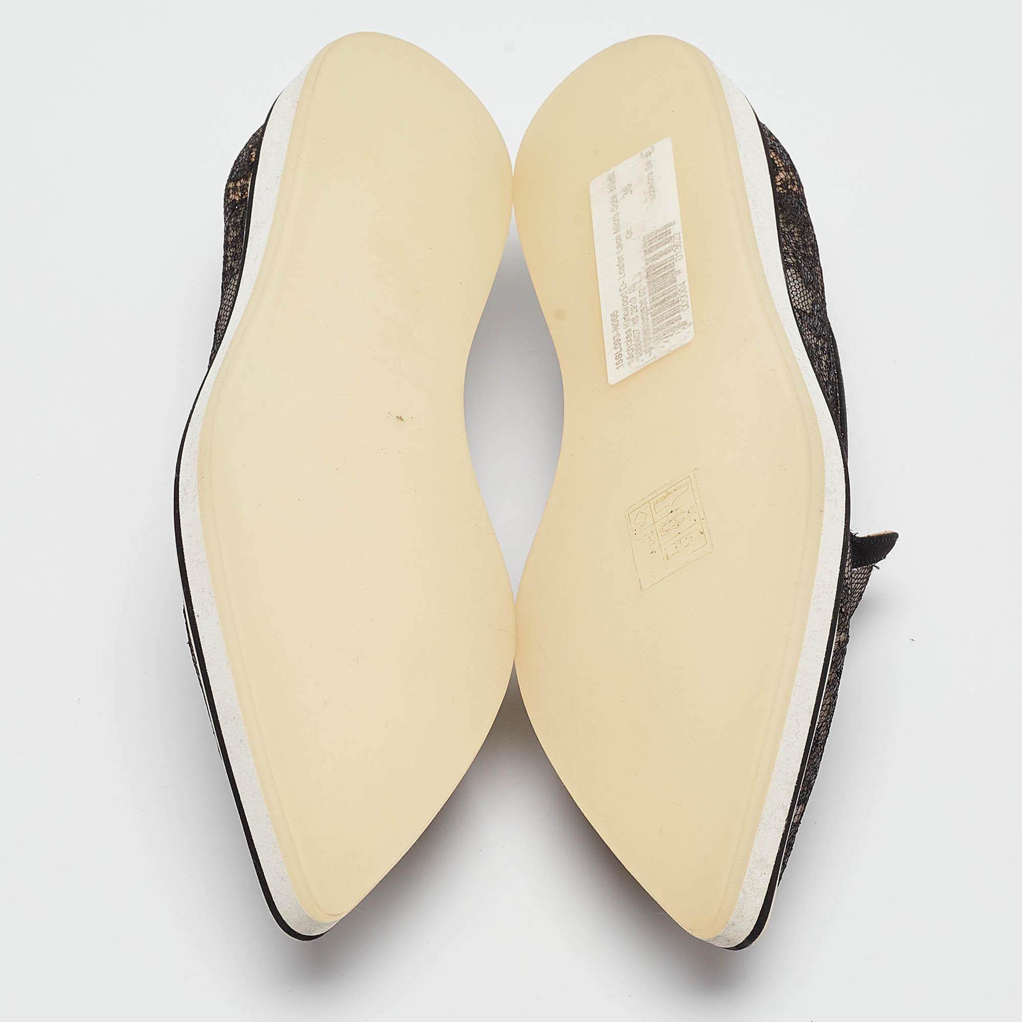 Nicholas Kirkwood Pantofole da fumo Alona in pizzo nero taglia 36 in vendita 1