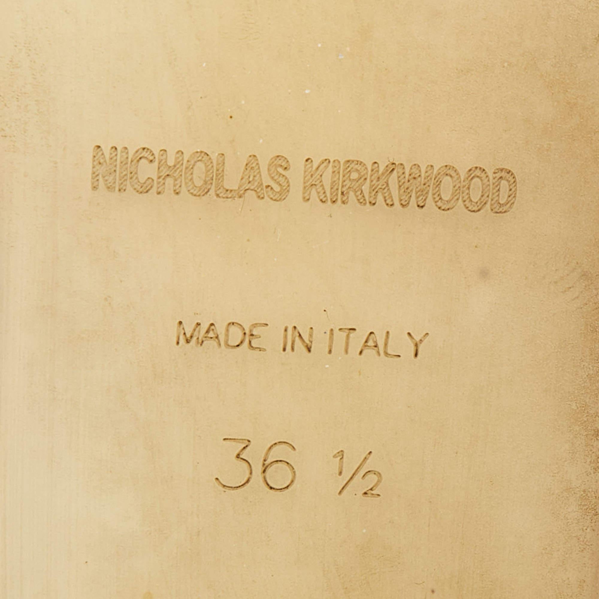 Nicholas Kirkwood Zapatilla de fumar con puntera afilada de encaje y malla negra Alona Talla 36.5 en venta 3