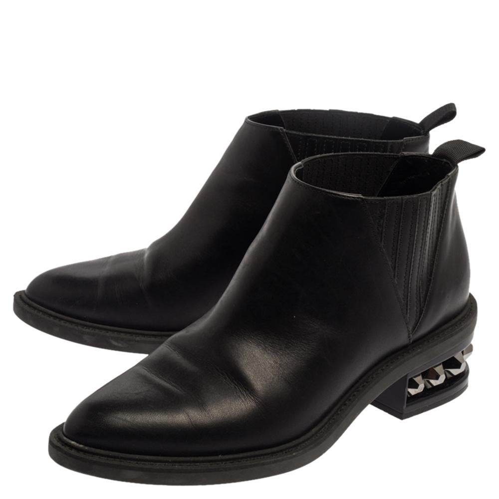 Nicholas Kirkwood Black leather Suzi Studded Ankle Boots Size 39 1