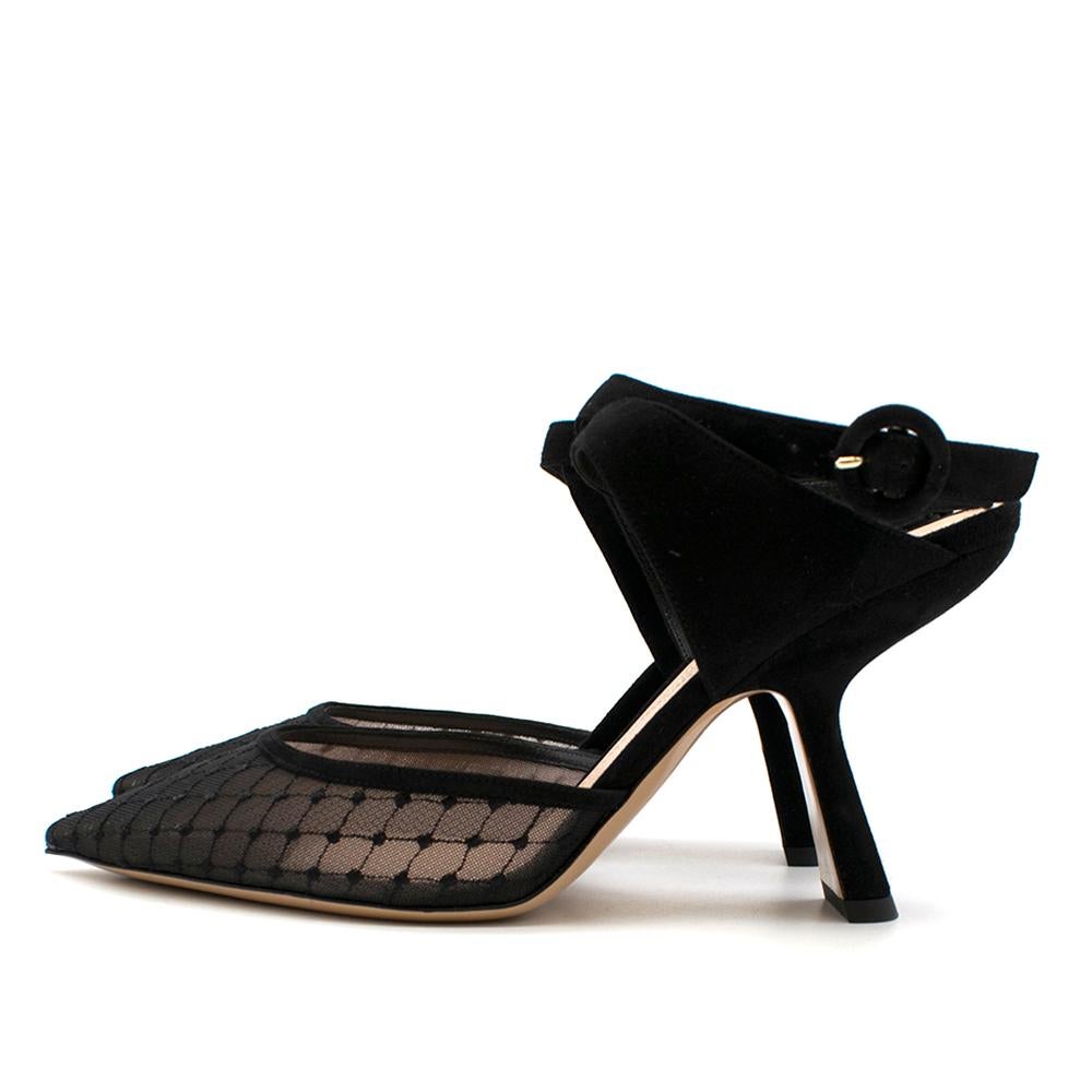 Nicholas Kirkwood Black LEXI Mesh Strap Pumps - Size EU 40 In New Condition For Sale In London, GB