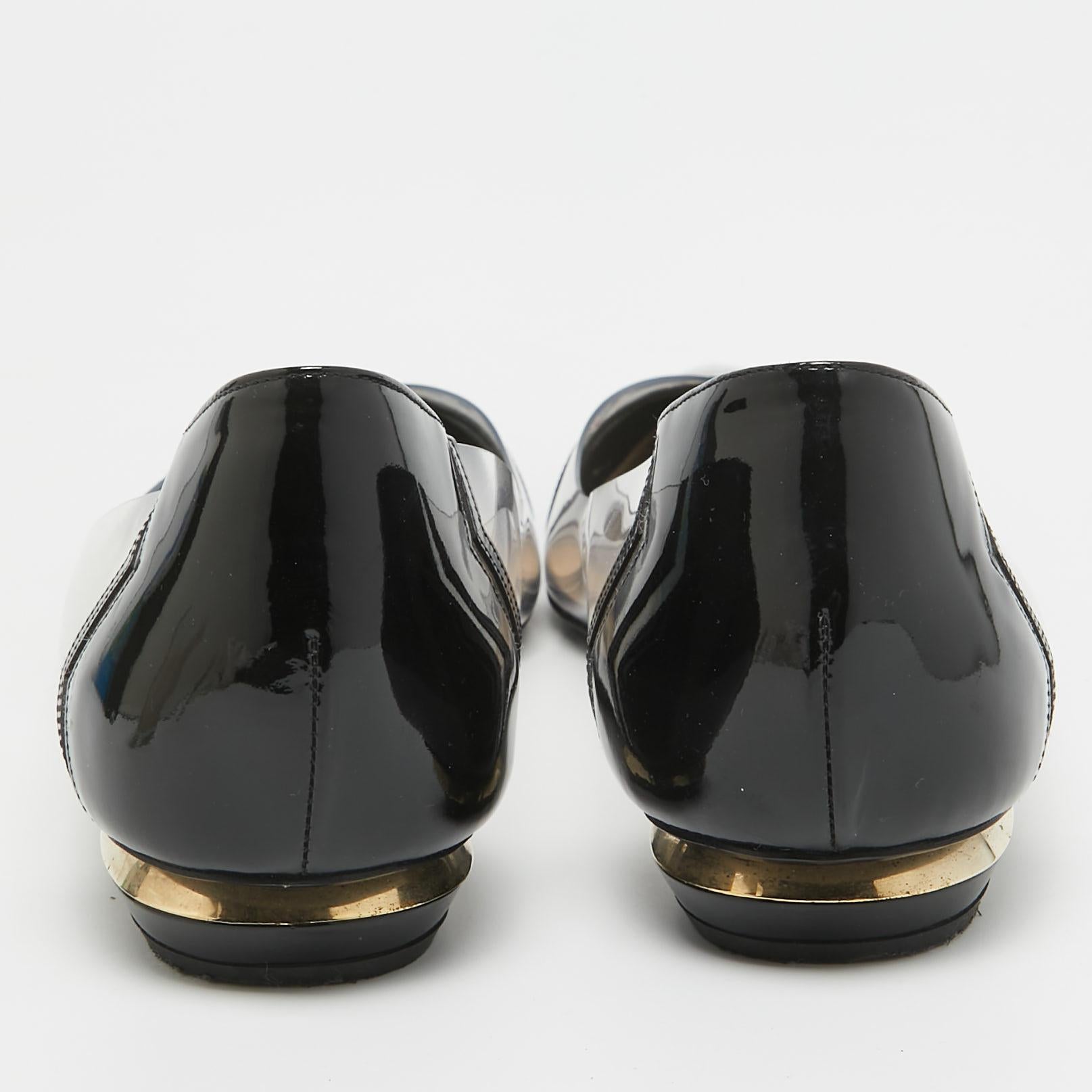 Nicholas Kirkwood Black Patent and PVC Ballet Flats Size 40 For Sale 1