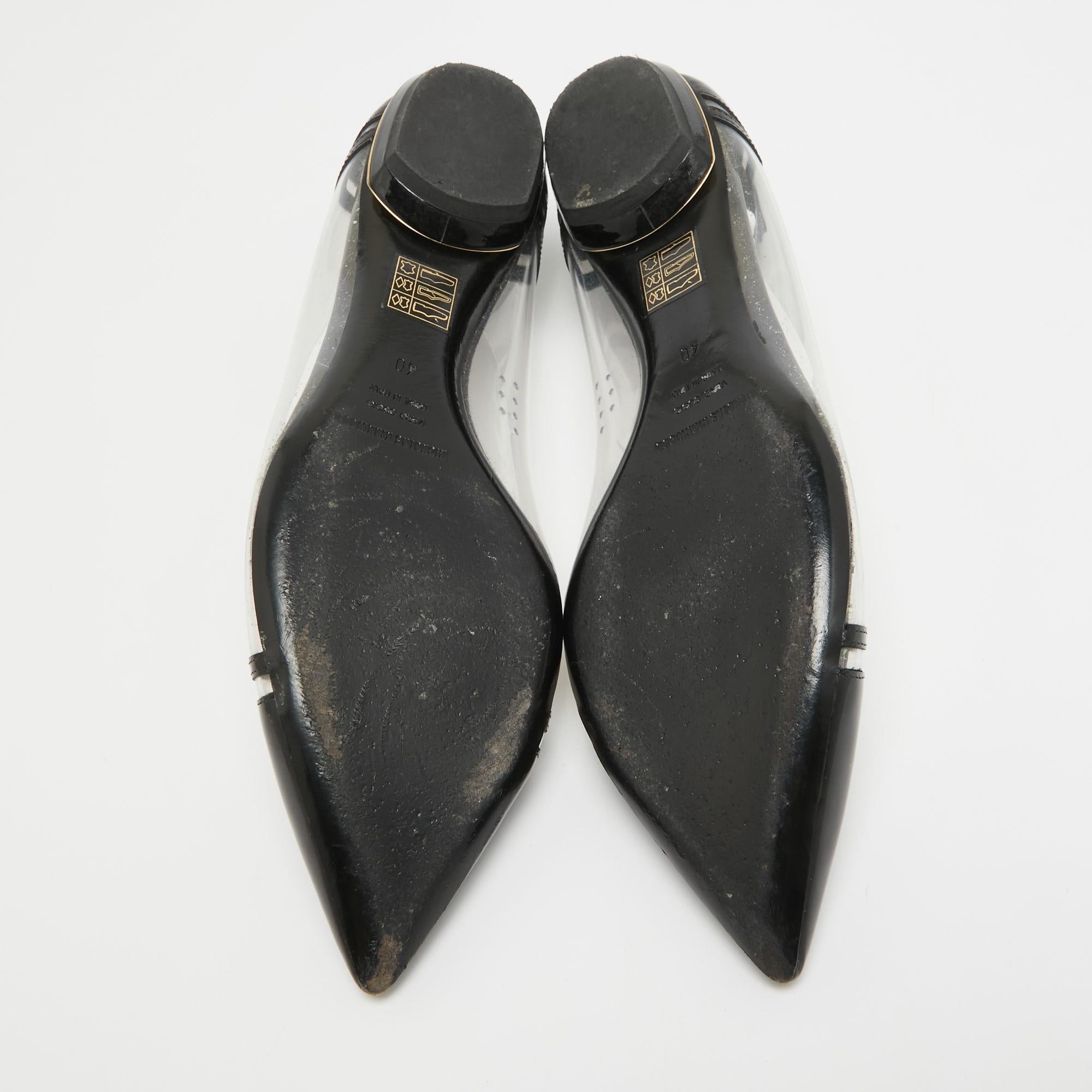 Nicholas Kirkwood Black Patent and PVC Ballet Flats Size 40 For Sale 2
