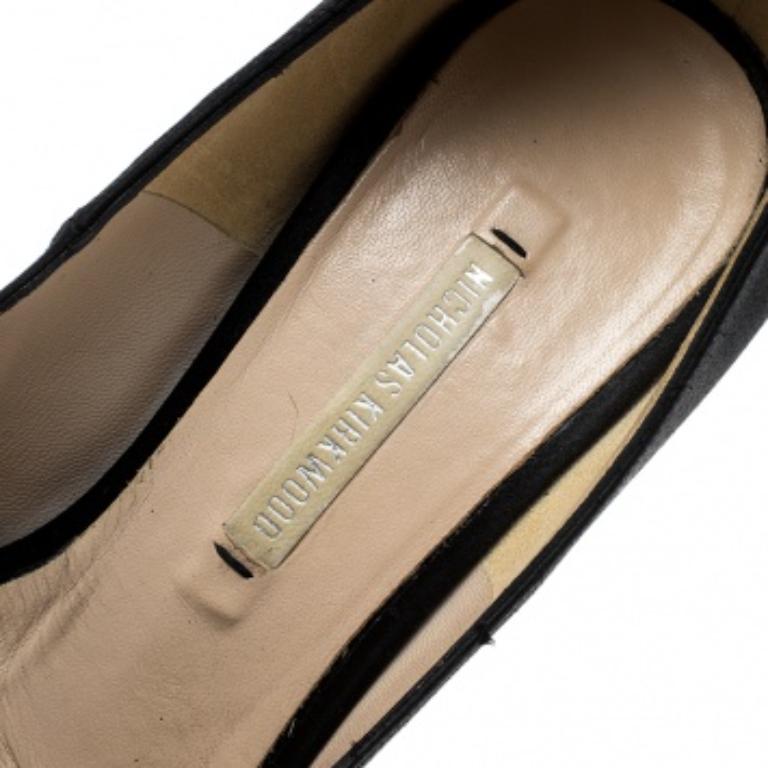 Nicholas Kirkwood Schwarze Satin Plateau-Pumps Größe 35.5 im Angebot 2
