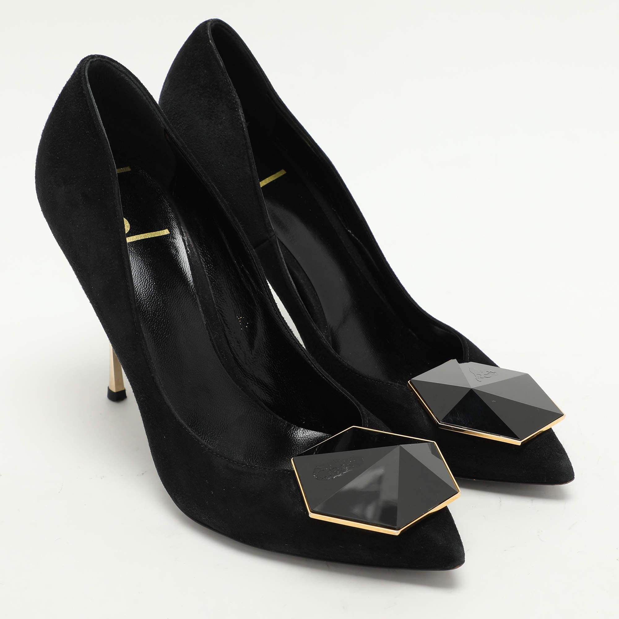 Women's Nicholas Kirkwood Black Suede Eden Pumps Size 38 For Sale