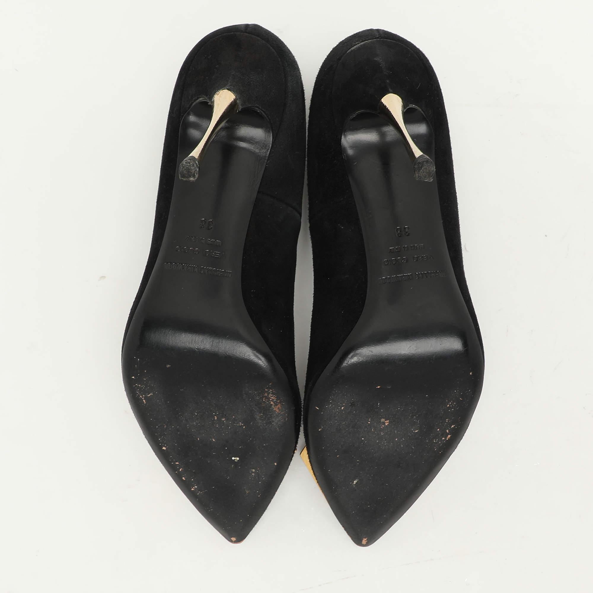 Nicholas Kirkwood Black Suede Eden Pumps Size 38 For Sale 2