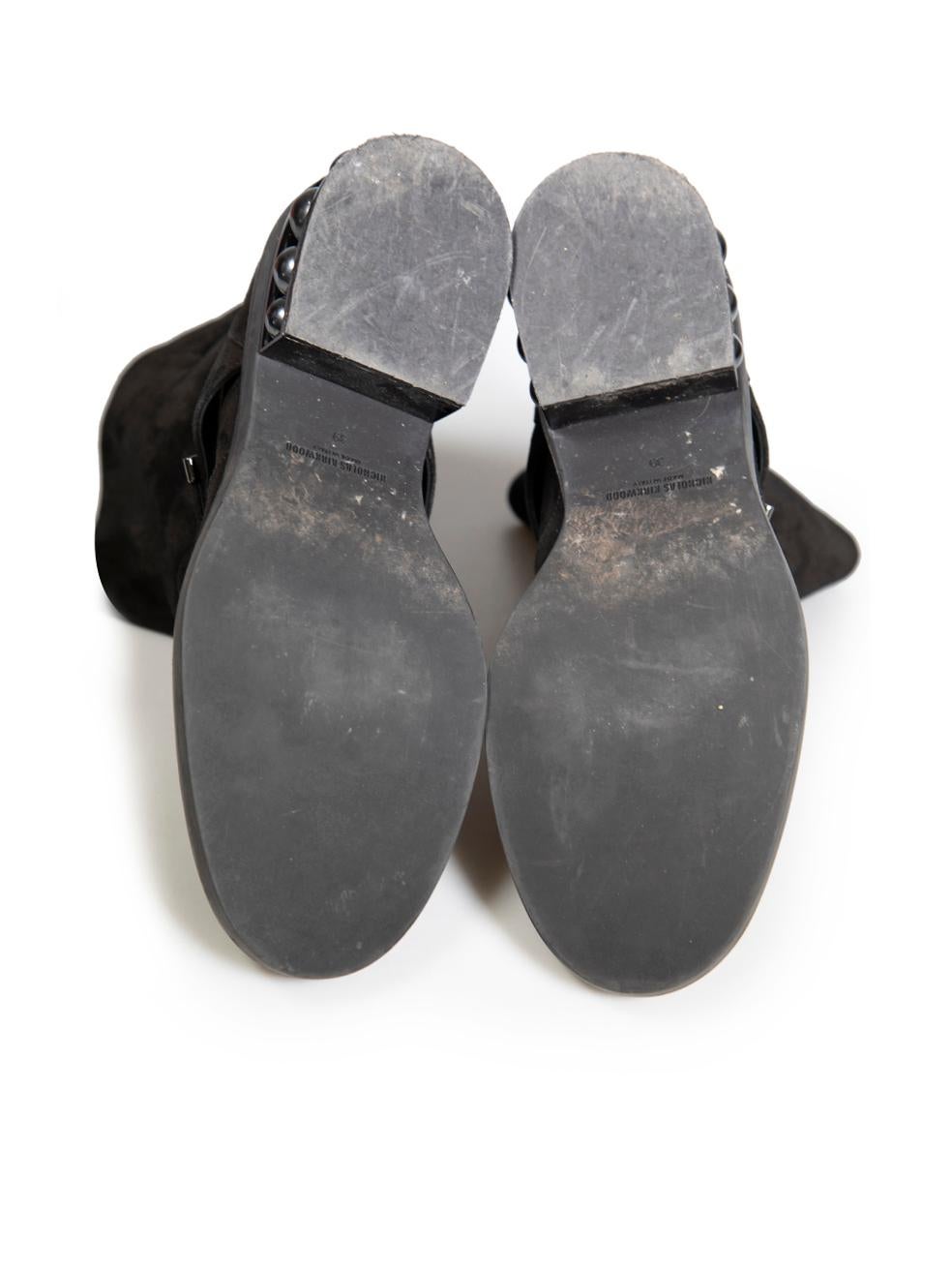 Women's Nicholas Kirkwood Black Suede Faux Pearl Boots Size IT 39 For Sale