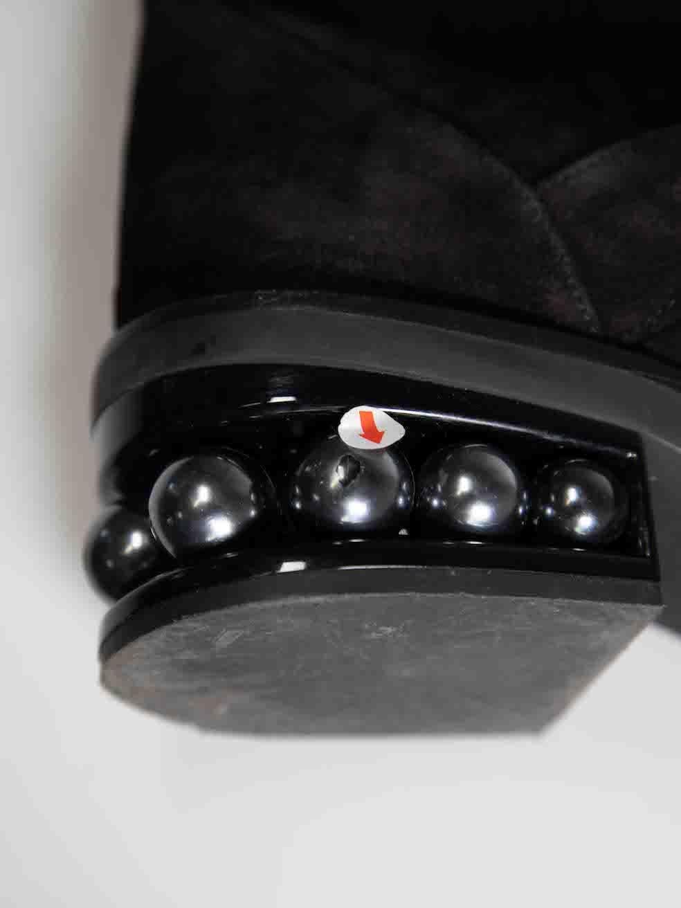Nicholas Kirkwood Black Suede Faux Pearl Boots Size IT 39 For Sale 1