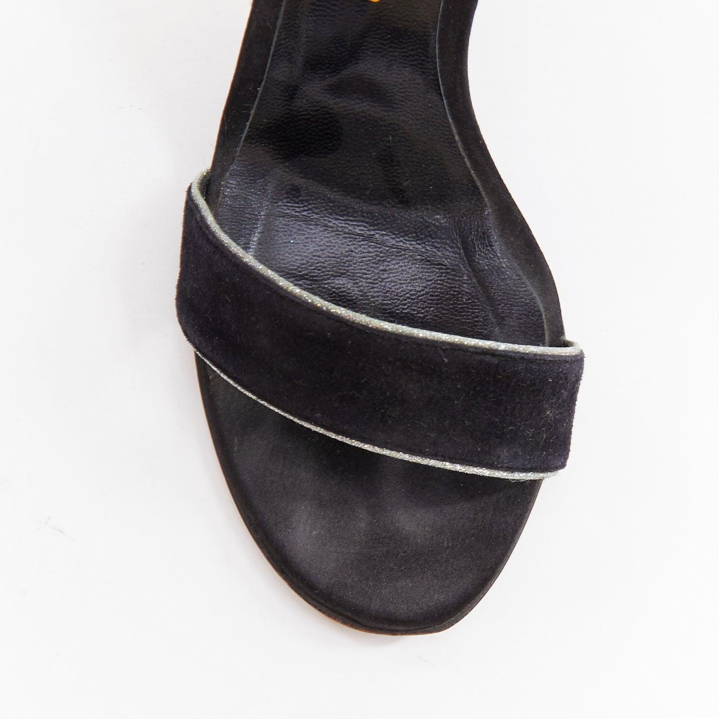 NICHOLAS KIRKWOOD black suede grey lace overlay sandals EU36 For Sale 1