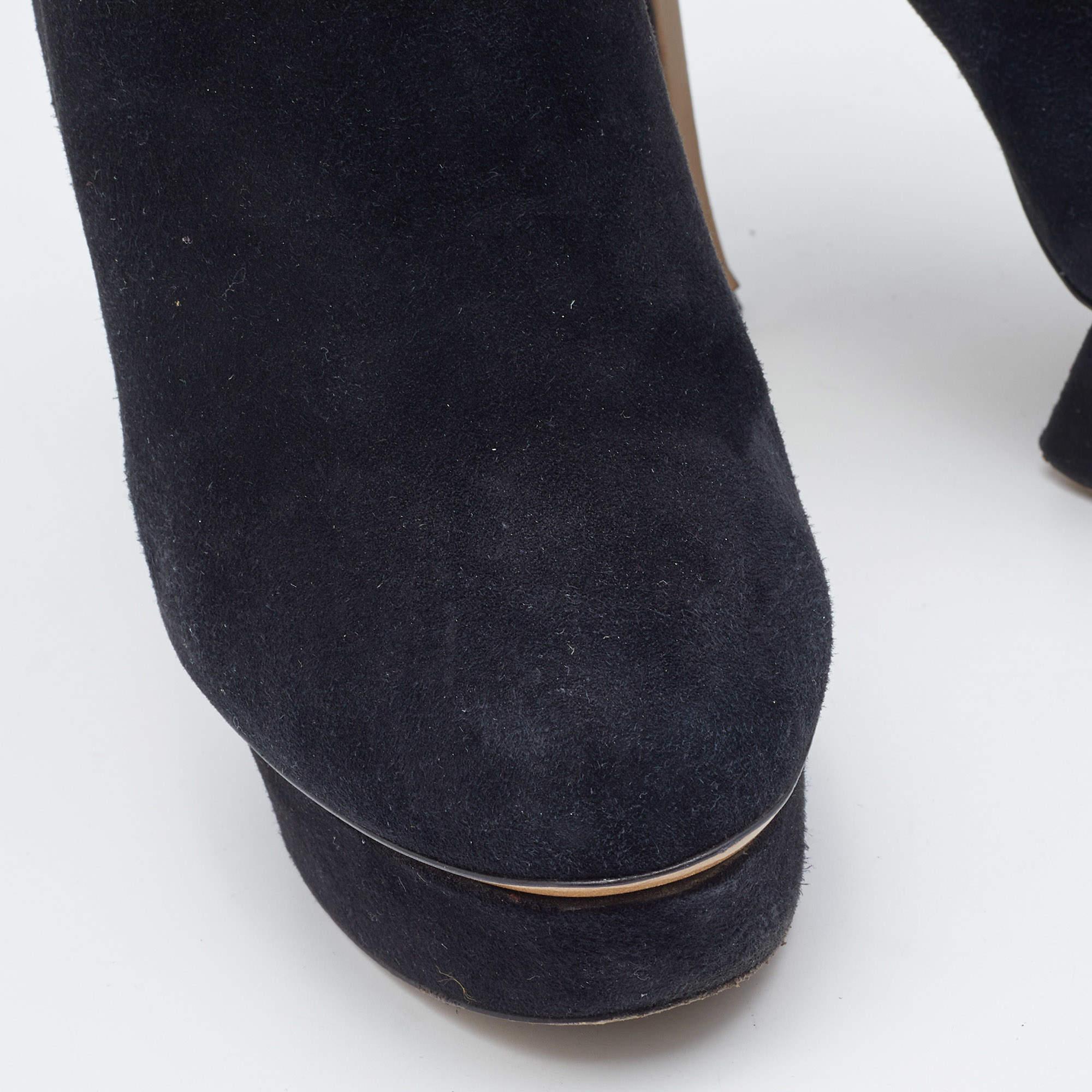 Nicholas Kirkwood Black Suede Ruffle Trimmed Platform Pumps Size 40 For Sale 3