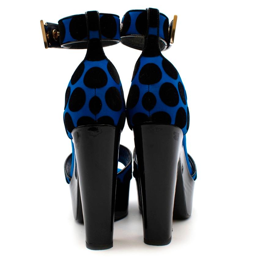 Nicholas Kirkwood Blue & Black Platform Pearl Sandals - Size 38.5 In Excellent Condition In London, GB