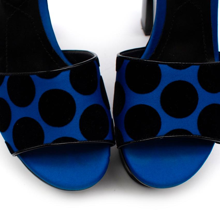 Nicholas Kirkwood Blue & Black Platform Pearl Sandals - Size 38.5 1