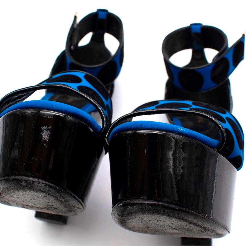 Nicholas Kirkwood Blue & Black Platform Pearl Sandals - Size 38.5 4