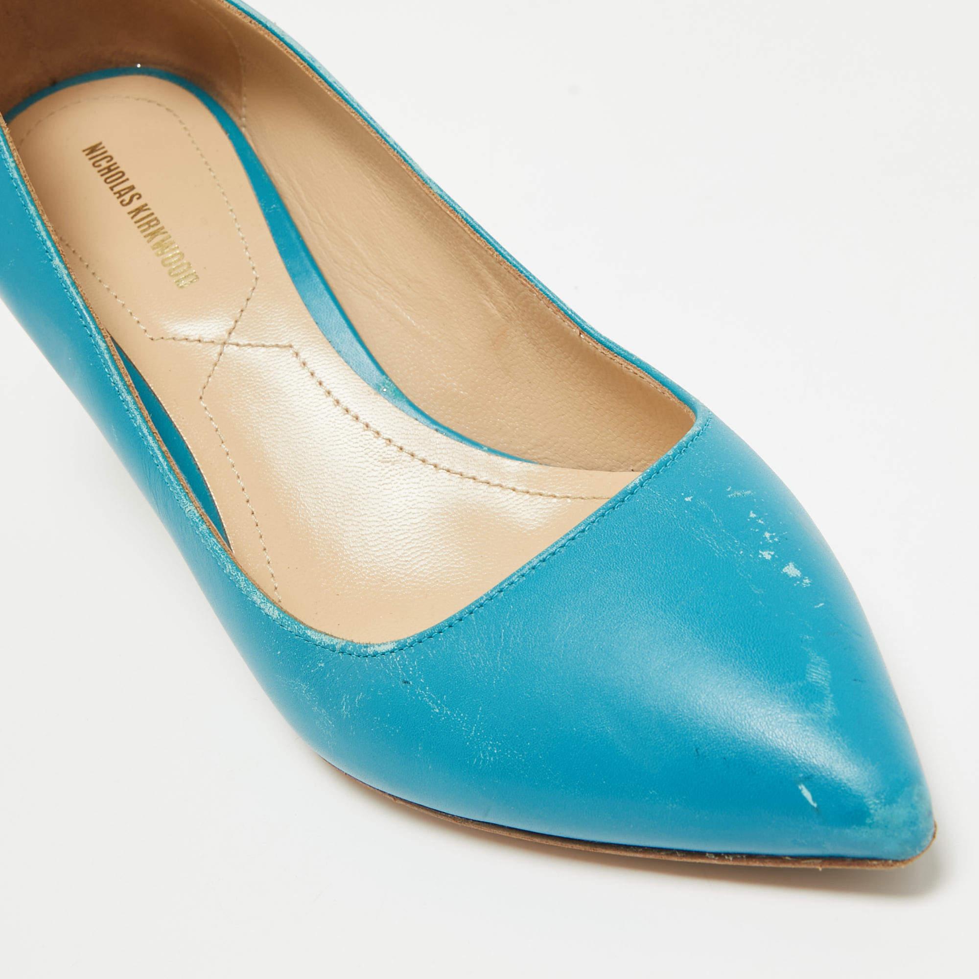 Nicholas Kirkwood Pumps a punta in pelle blu misura 39,5 in vendita 2