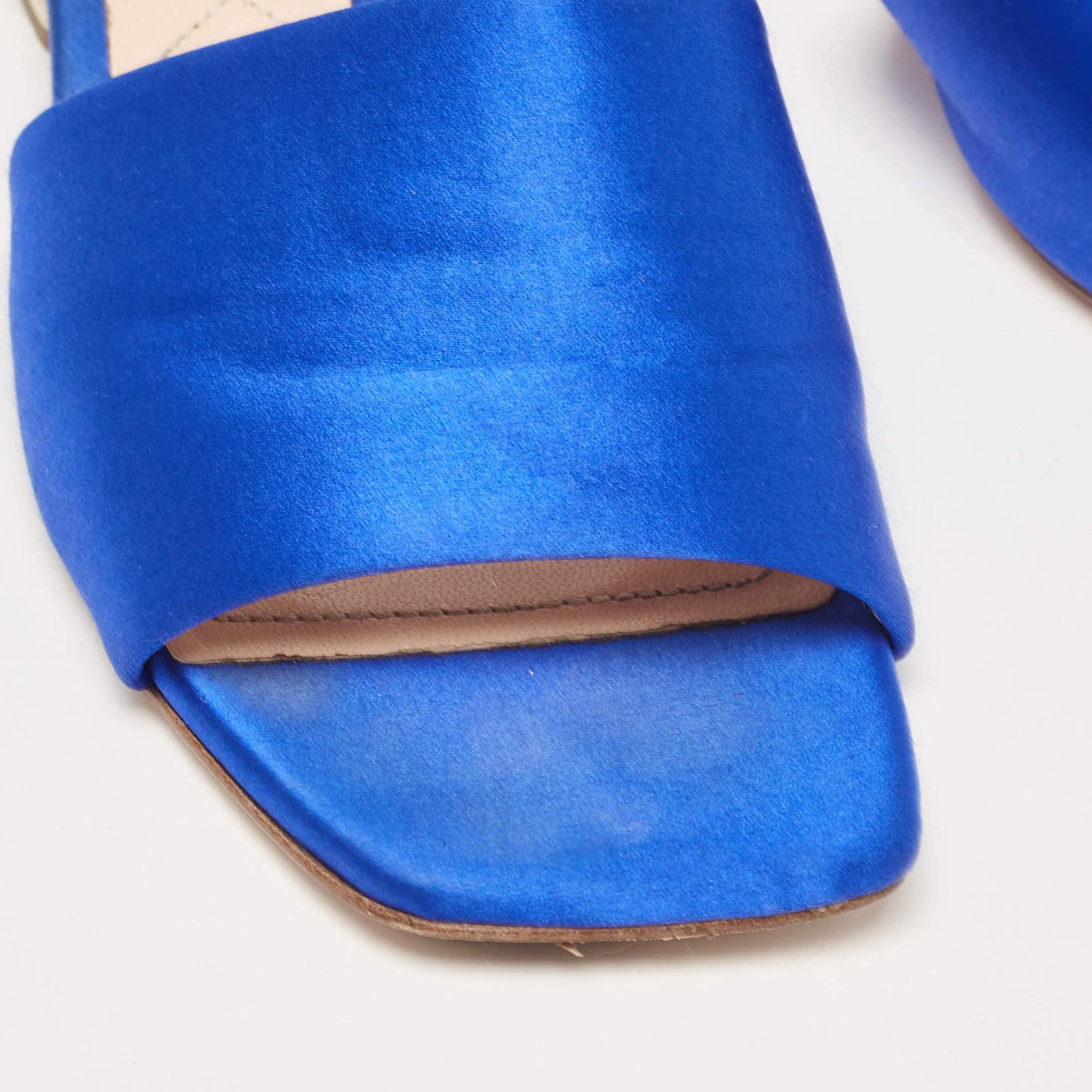 Nicholas Kirkwood - Scivoli in raso blu impreziositi da cristalli - taglia 38 in vendita 2