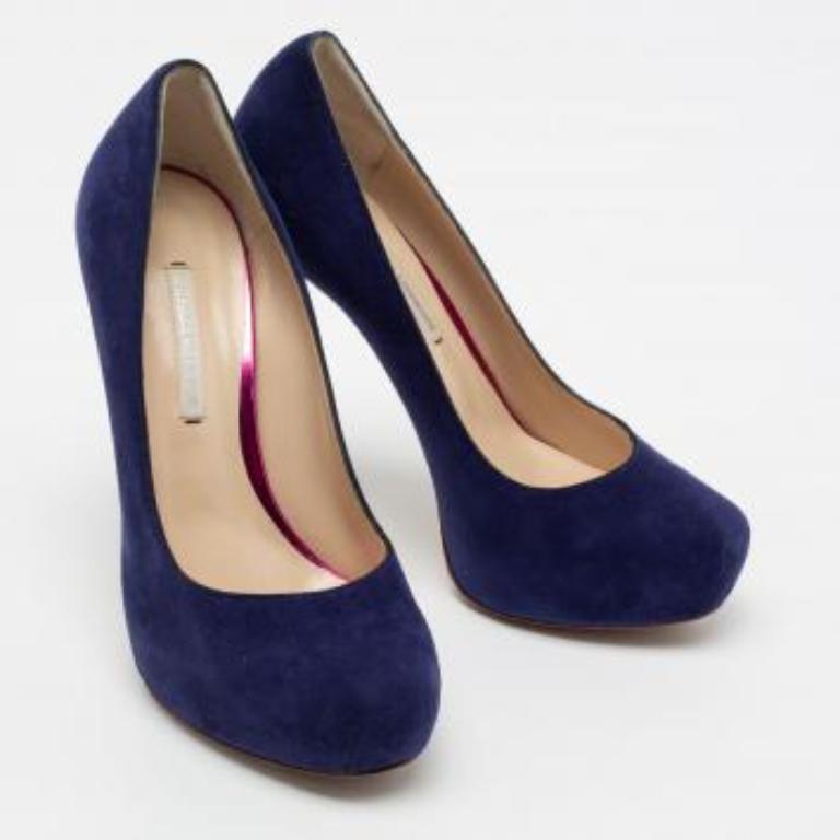 Nicholas Kirkwood - Pumps con plateau in pelle scamosciata blu - misura 36,5 in vendita 5