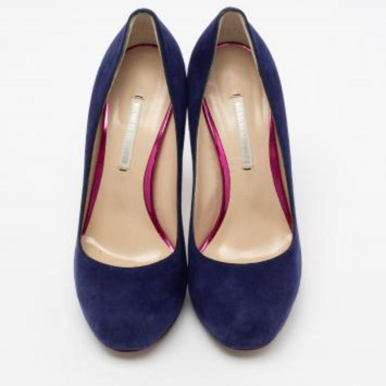 Nicholas Kirkwood - Pumps con plateau in pelle scamosciata blu - misura 36,5 in vendita 6