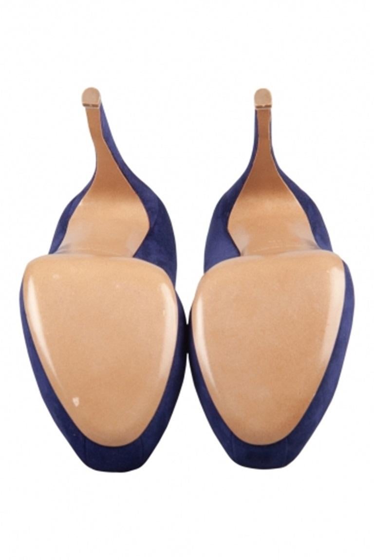 Nicholas Kirkwood - Pumps con plateau in pelle scamosciata blu - misura 36,5 in vendita 1