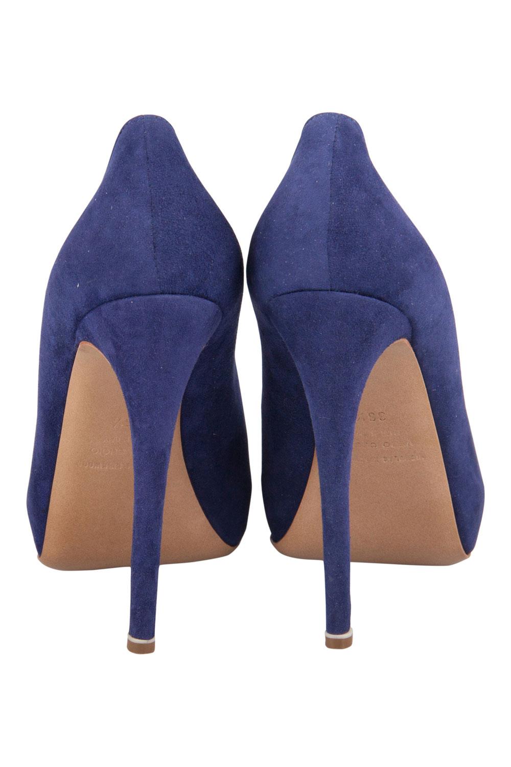 Nicholas Kirkwood Blue Suede Platform Pumps Size 36.5 For Sale 3