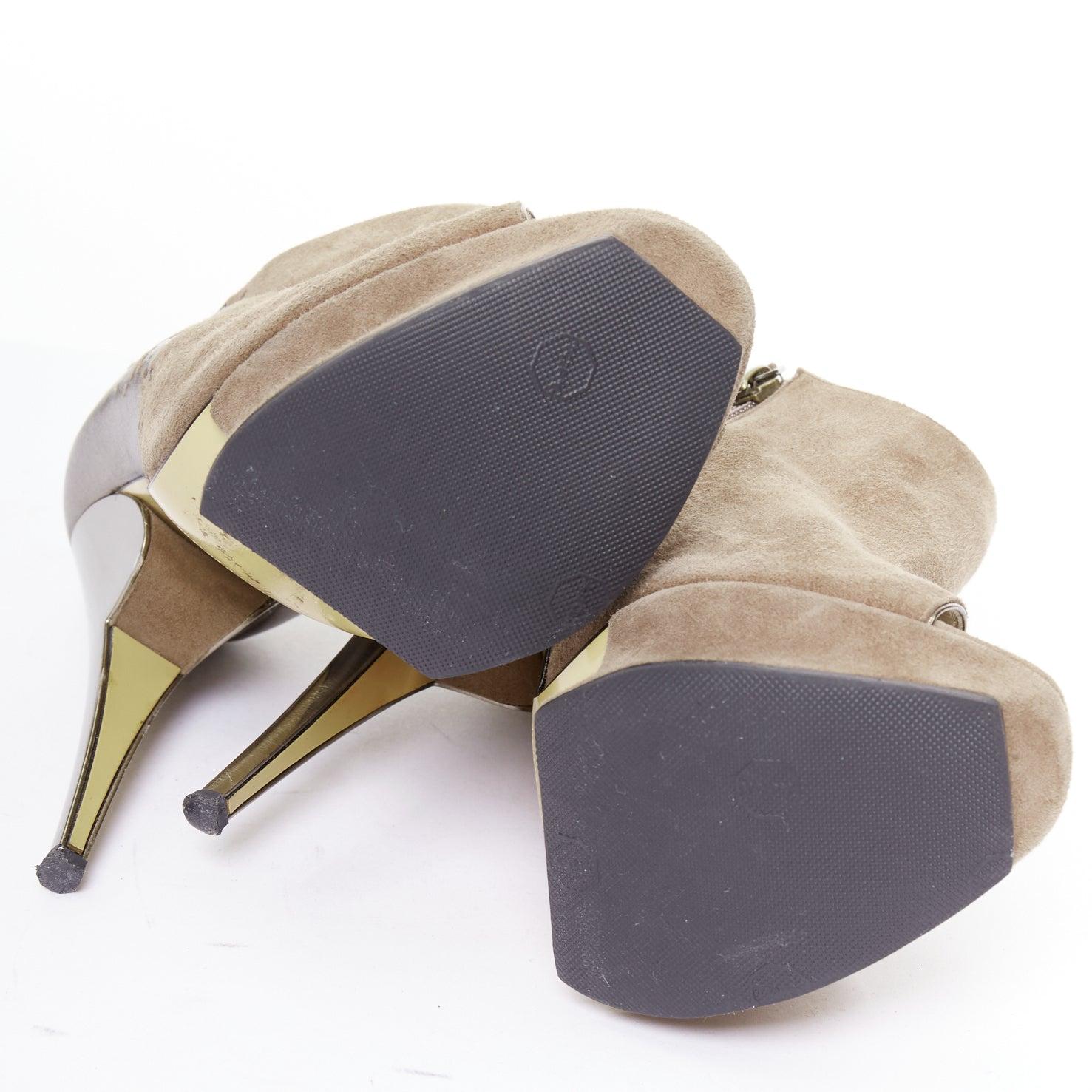 NICHOLAS KIRKWOOD bottines à plateforme peep gradient brun gunmetal EU37 en vente 6