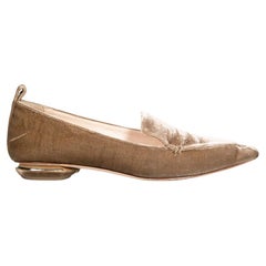 Nicholas Kirkwood Brown Velvet Beya Loafers Size IT 38