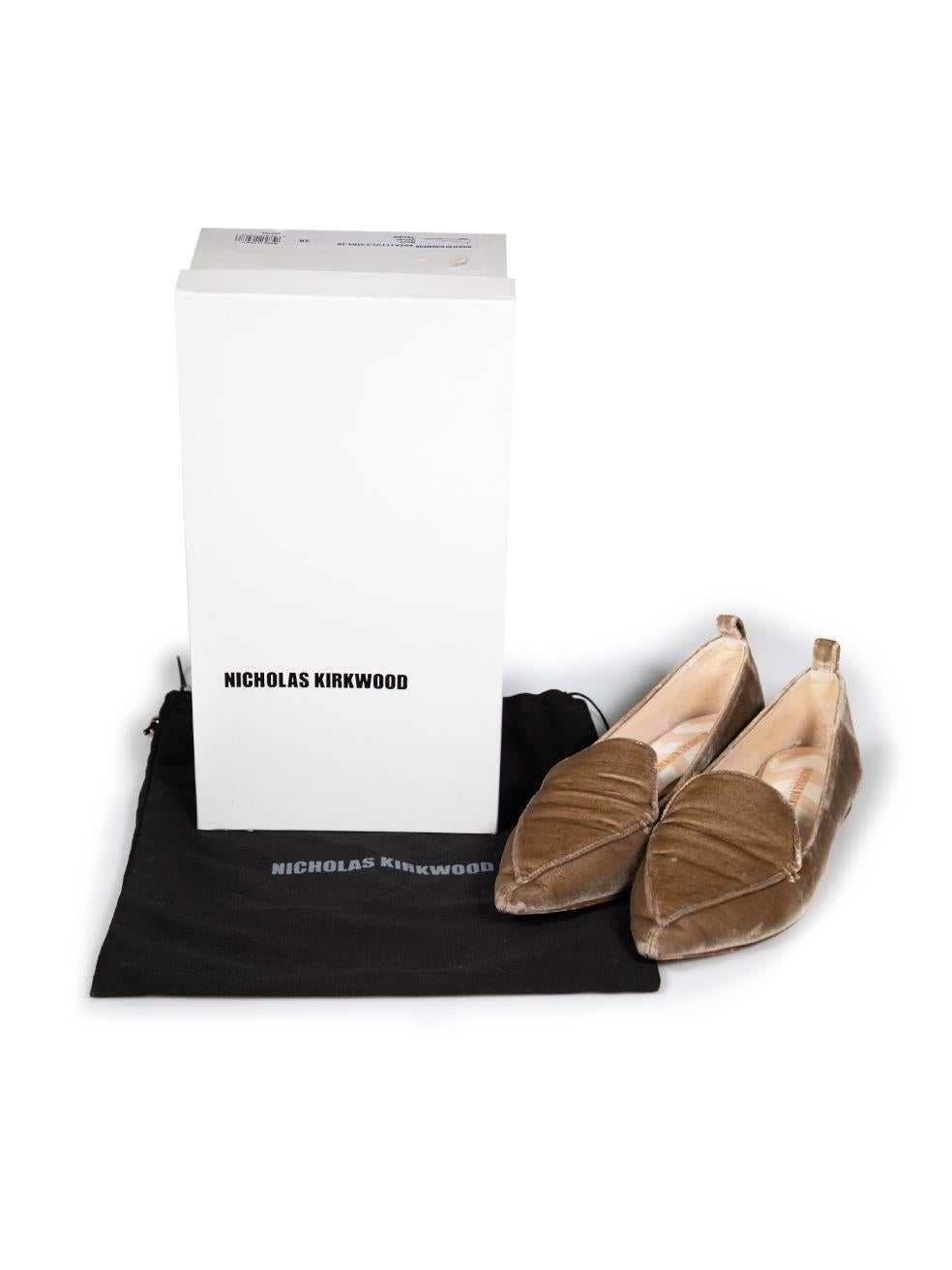 Donna Nicholas Kirkwood Mocassini Beya in velluto marrone Taglia IT 38 in vendita