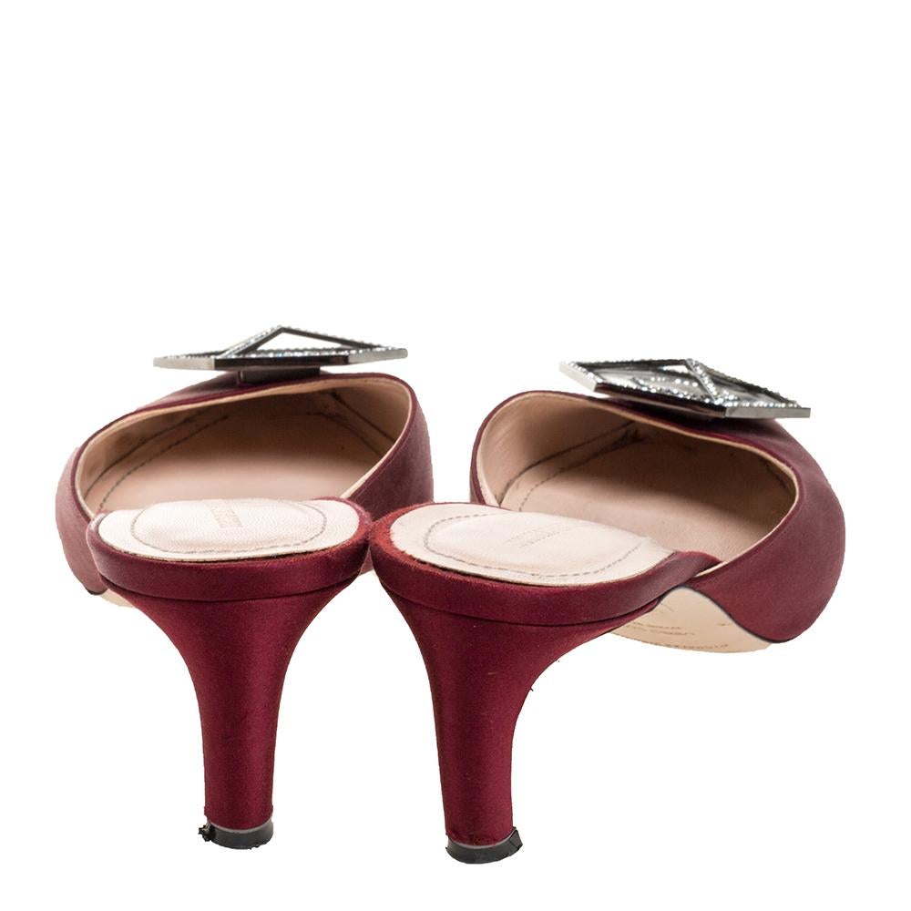 burgundy embellished heels